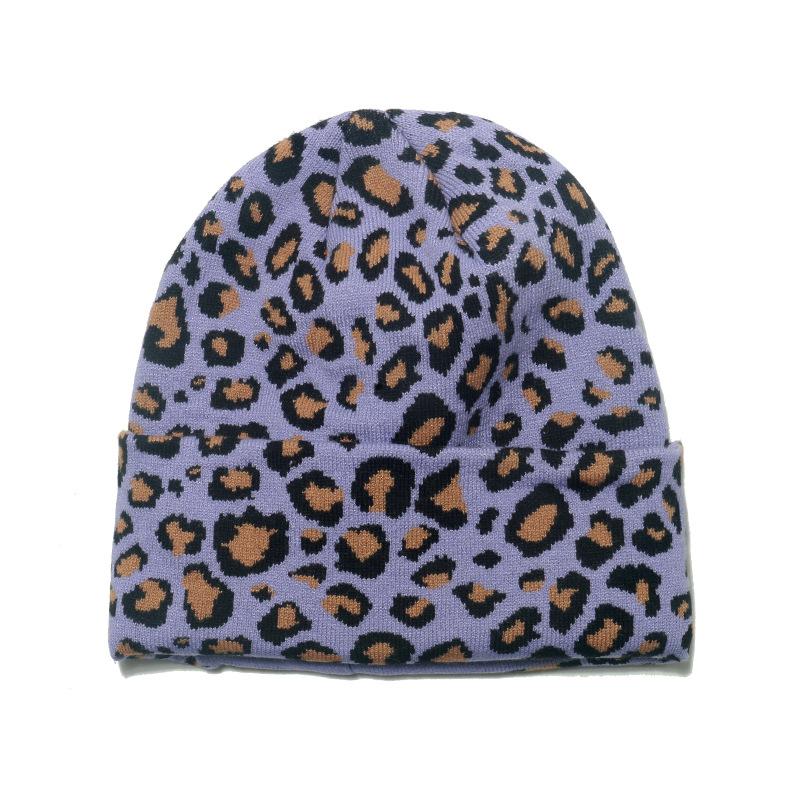 Shein autumn and winter new wool hat fashion versatile thermal hat casual cycling ear hat leopard print knitted hat women