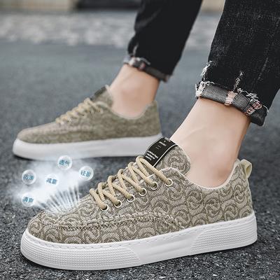 Canvas Shoes Men's Low-top Summer New Niche Low-top Printed Board Shoes Men's Platform Sports and Leisure Trendy Shoes