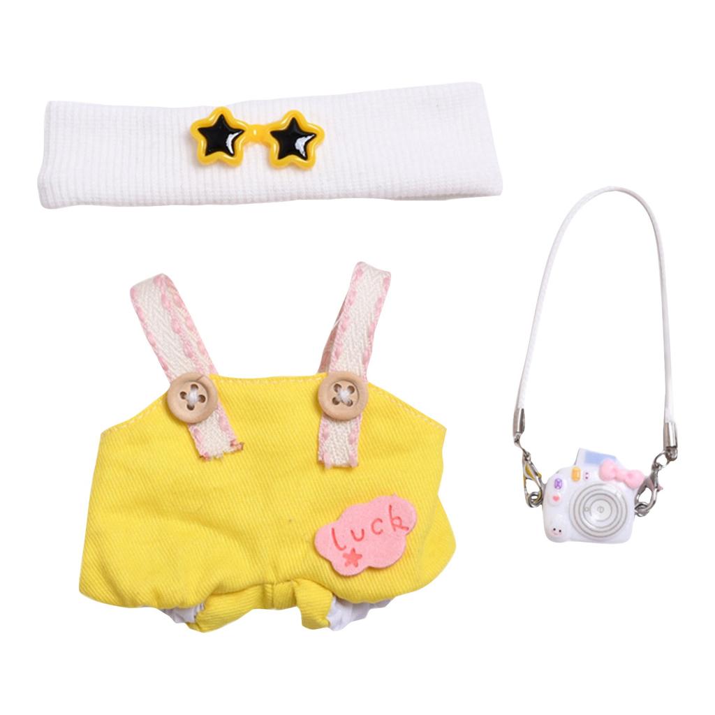 Doll Clothes Set 17cm Doll Accessories Love Heart Top Scarf Hat No Dolls