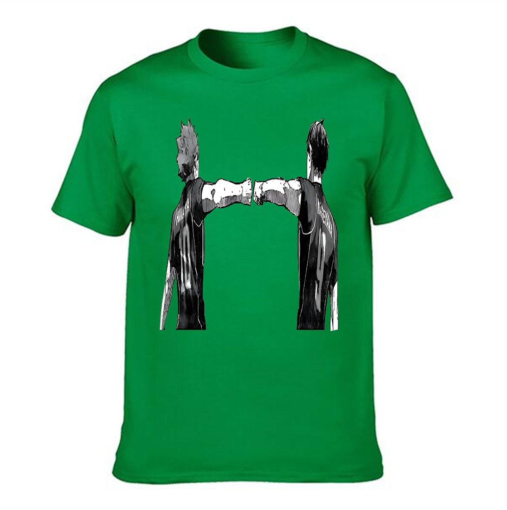 Unisexs Cotton Tshirt Haikyuu Hinata Shoyo Kageyama Tobio Fist Bump Print Anime Graphic Tee Casual Short Sleeve Top
