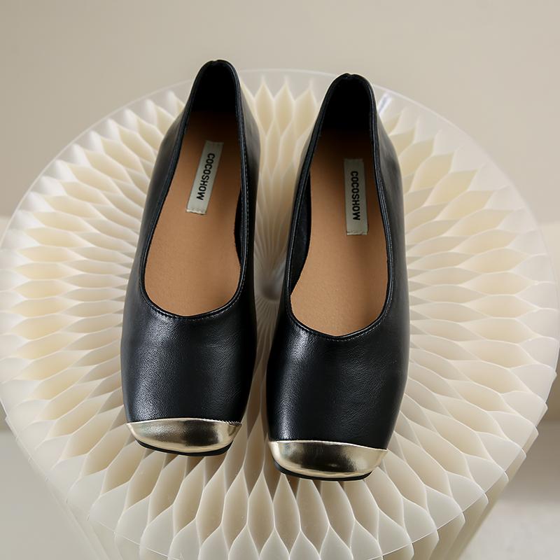 

CRLAYDK 2024 New Summer Women Mary Jane Ballet Shoes Dressy Casual Office Flats Square Patchwork Toe Slip-On Party Loafers 40