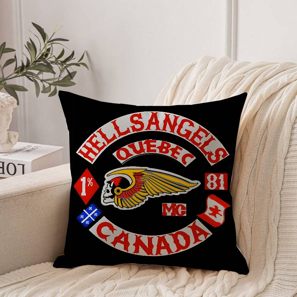 

Moto Pillow H-Hells Angels Pillow Case Home Decor Throw For Sofa Bed Car Room Decor Gift Idea 12x12Inch