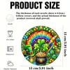 2D Flat St Patrick'S Day Acrylic Decoration Sign, Shamrocks, Rainbow & Pot of Golden Design, Home Decor Plaque Hanging Wall Art Decorative Garden Deco