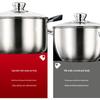 Double-Layer Stainless Steel Stockpot with Steamer for Porridge, Noodles, and Soup - Compatible with Induction and Gas Stoves