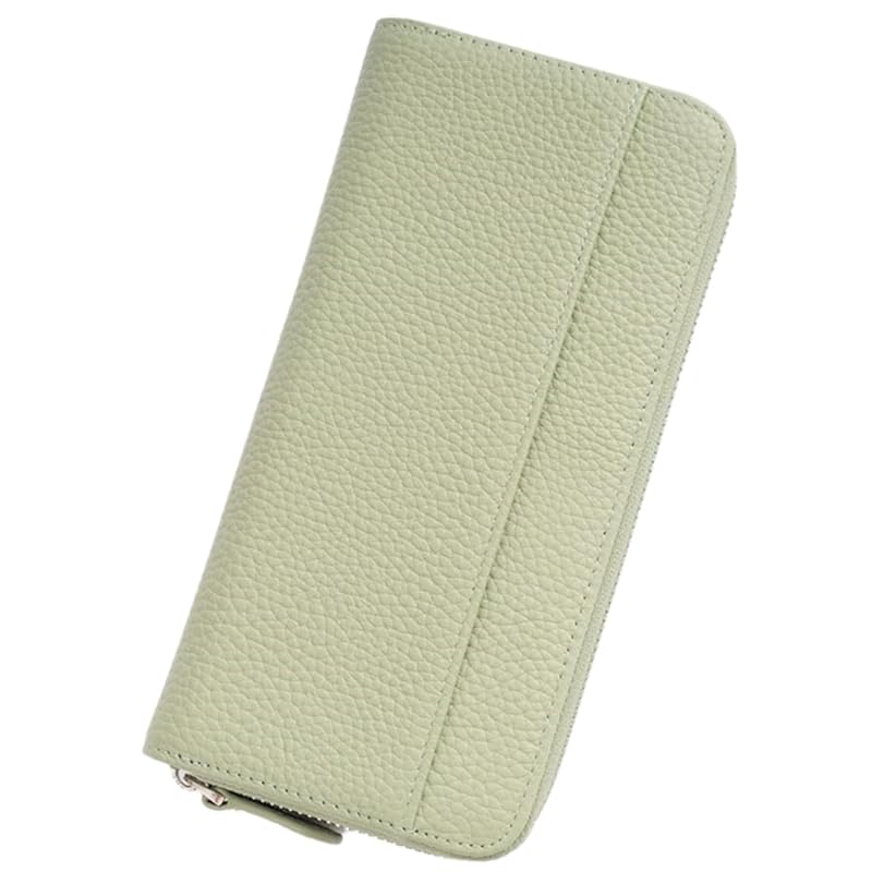 

[Eterglam] [Etergram] ladies long wallet genuine leather long life garcon wallet large capacity business round zipper wallet (avocado green)