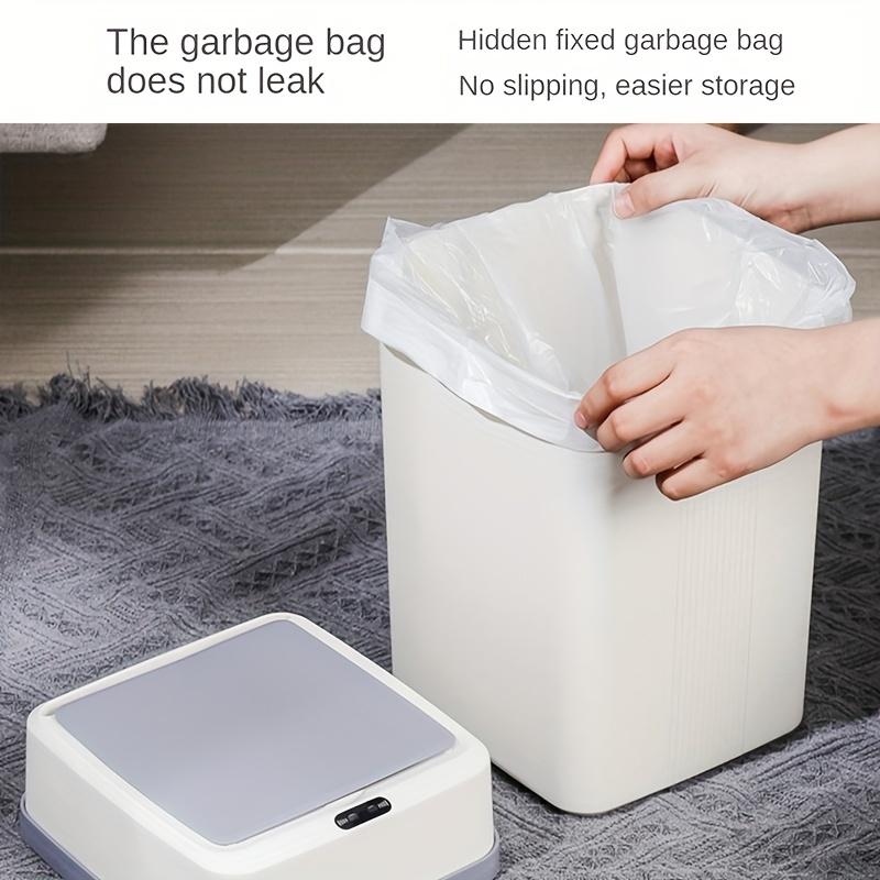 Automatic Bathroom Trash Can, Touchless Motion Sensor Garbage Can with Lid, Smart Plastic Slim Wastebasket for Bathroom, Office