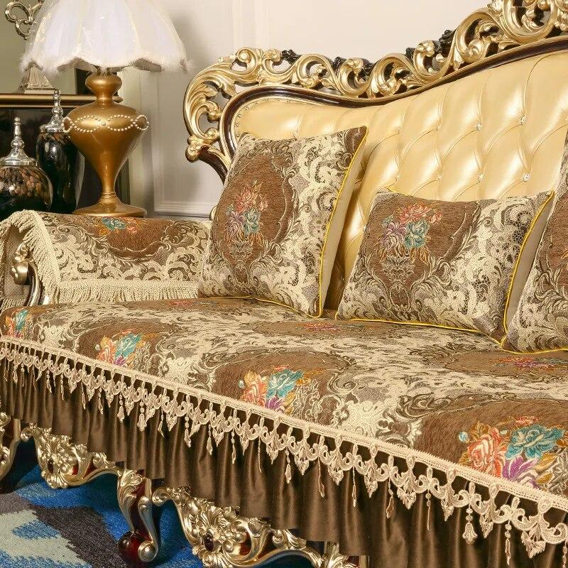 

Нескользящая легкая роскошная всесезонная универсальная диванная подушка, летняя тканевая с полным покрытием, современная роскошная диванная подушка в стиле ретро