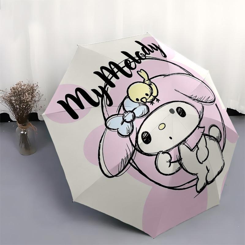 1pc My Melody Cute Illustration Umbrella with Plastic Handle,Suitable for All Seasons Home Travel Outdoor UmbrellaSanlio339