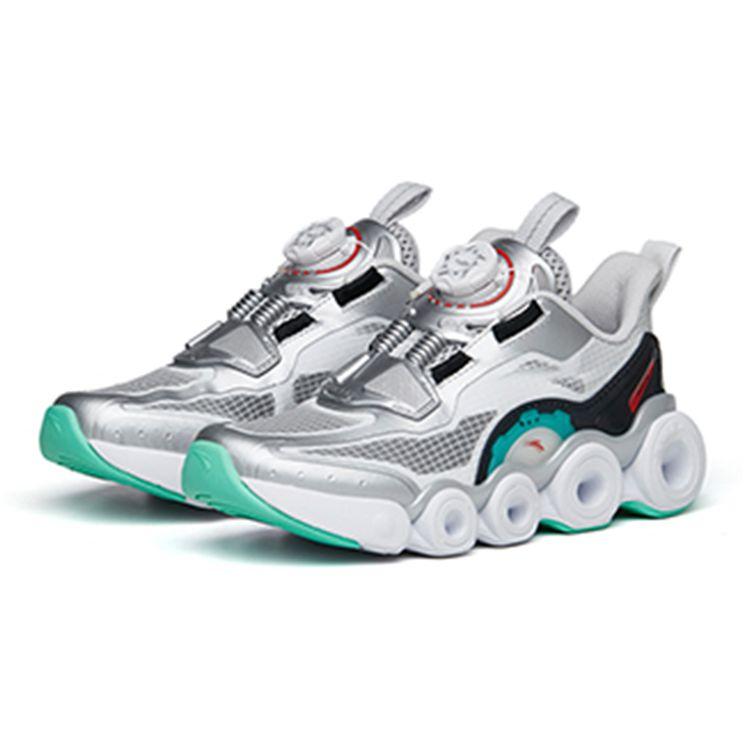 Anta Youth Shock Absorbing Non-Slip Wear-Resistant Breathable Low-Top Running Shoes Kids sneaker Black Silver 312235555-1