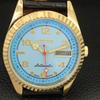 VINTAGE REFURBISHED CITIZEN AUTOMATIC JAPAN MENS SKY BLUE DIAL WATCH a445316-1