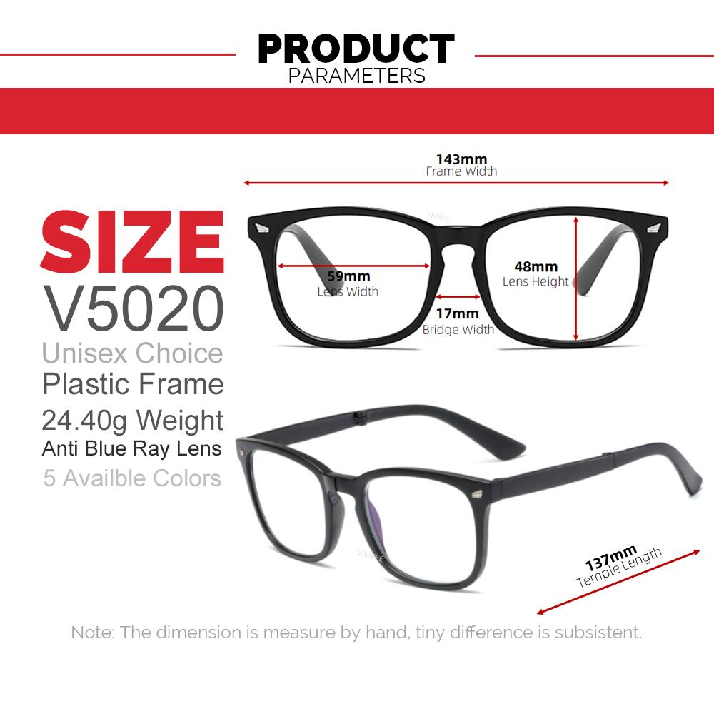 VIVIBEE Folding Anti Blue Light Blocking Glasses Men Square Classic Black Frame Computer Eyeglasses 2025 Women