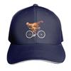 Quirky Chicken Riding Bicycle Baseball Cap Quick Dry Performance Cotton Twill Breathable Contrast Two Tone Brim