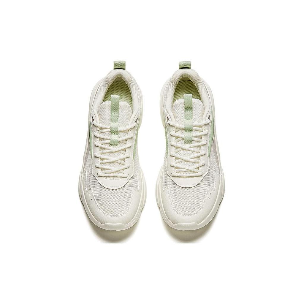 Anta Lifestyle Series Shock Absorption Non-Slip Low-Top Casual Shoes Women Sneaker White Gray Green 922428809-3