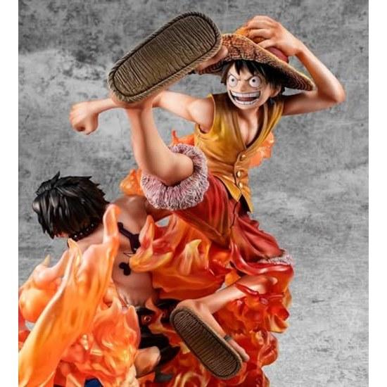 MegaHouse Luffy Ace One Piece Figure - Portrait Pirates Neo Maximam Brotherhood 20th Limited Ver. 9.7 Inch Multicolor MH716454