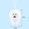 Kawaii White Bear Plush Toy Keychain Anime Joke Bear Basic Angry Ramen Tea Soft Stuffed Animal Backpack Charm Decoration Gifts