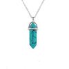 Collar Colgante Hexagonal de Cristal de Piedra Natural - Joyería de Cadena para Clavícula Multicolor