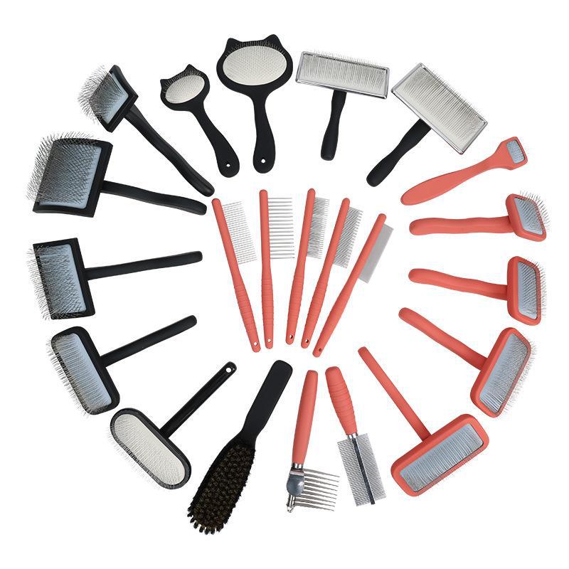 Solid Wood Pet Comb with Fluffy Needles and Detangle Knife