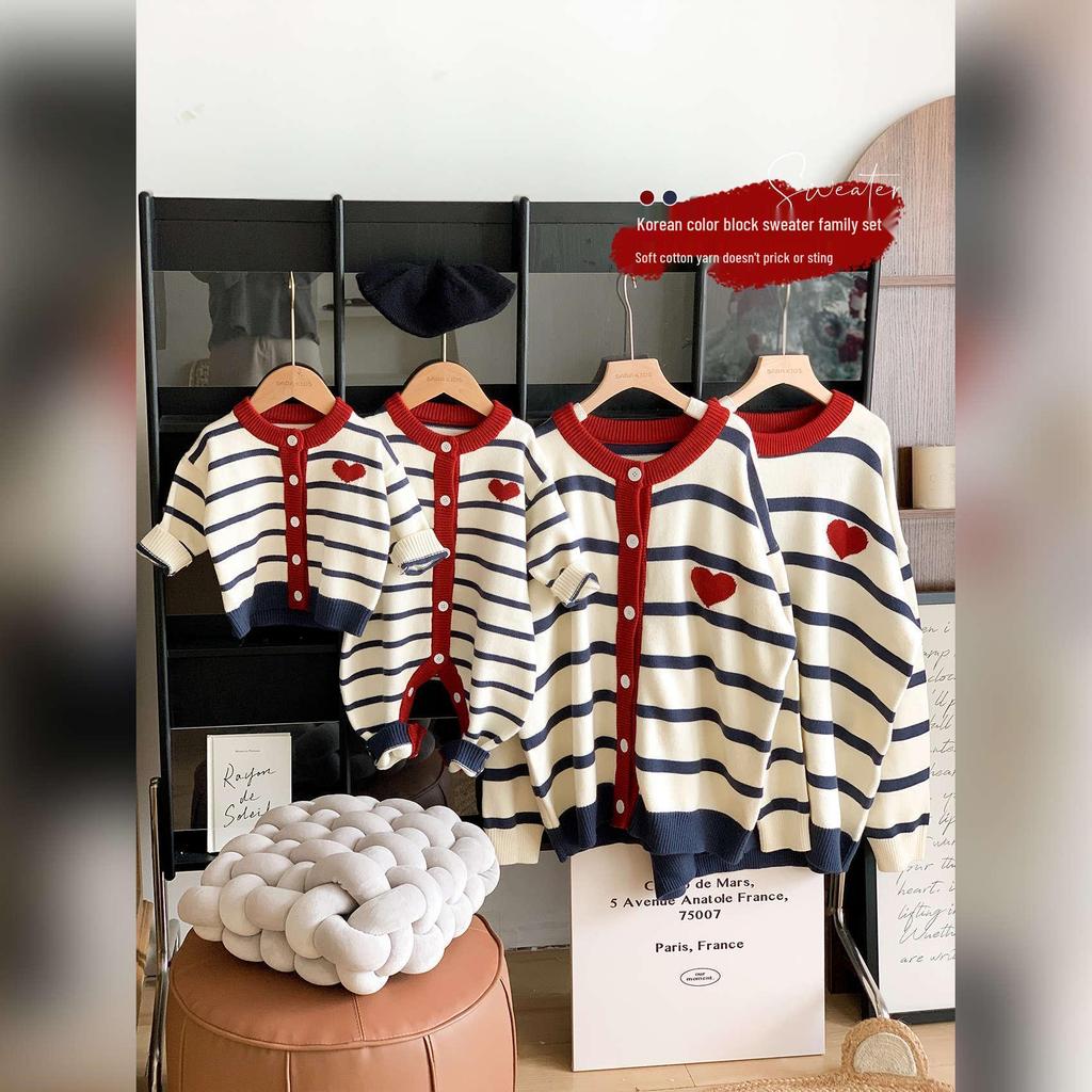 2025 Autumn Family Sweater Set: Versatile Mother-Son/Daughter & Baby Romper