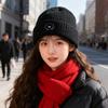 Cartoon Embroidered Knitted Hat for Women with Large Head Circumference Warm Ear Protection Hat Face Showing Small Woolen Hat for Men Cold Hat
