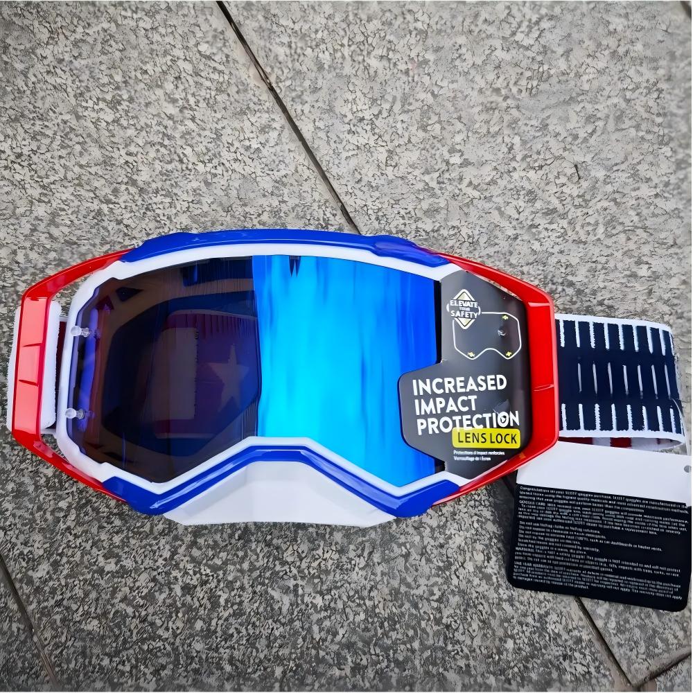 High-grade Banded Motocross Motorcycle Cross Goggles Windproof Dustproof Visor Replaceable Lenses Helmet Eyewear Riding Glasses