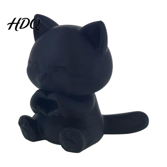 3D Print Lovely Cat Display Figurine Printed Figurine Artistic Desktop Decoration Heart Hand Gesture Kawaii Pose Statue Decor Smiling Tabletop