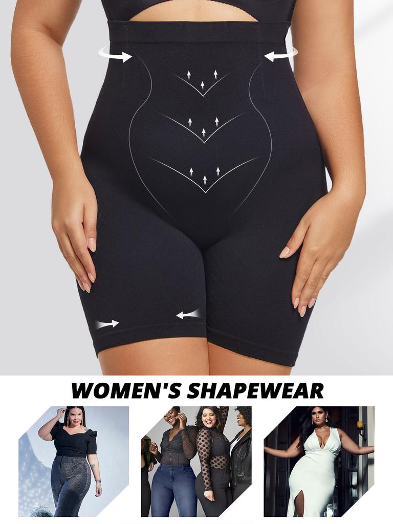 Flarixa 1pc Flarixa Plus Size Women Tummy Control Shapewear Bottom Seamless Super High Waist Panties Shorts  Slimming Body Shaping Underwear