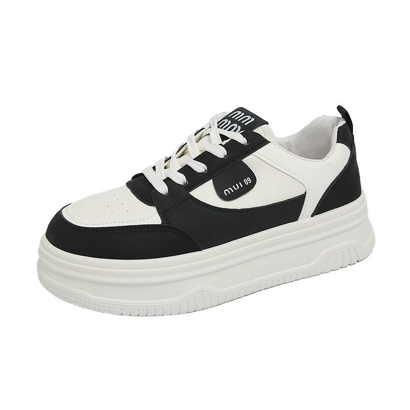 Muffin Platform White Shoes Women's Spring 2025 New Versatile Super Fire Explosion Bread Shoes Heightening Casual Board Shoes