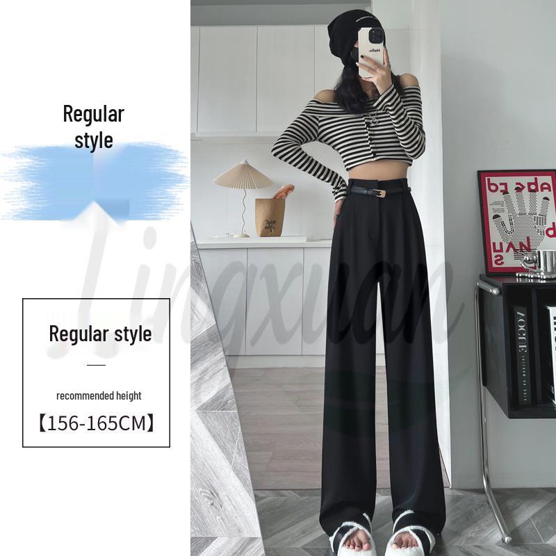 Autumn 2026 Women s High Waist Wide-Leg Floor-Length Pants Medium