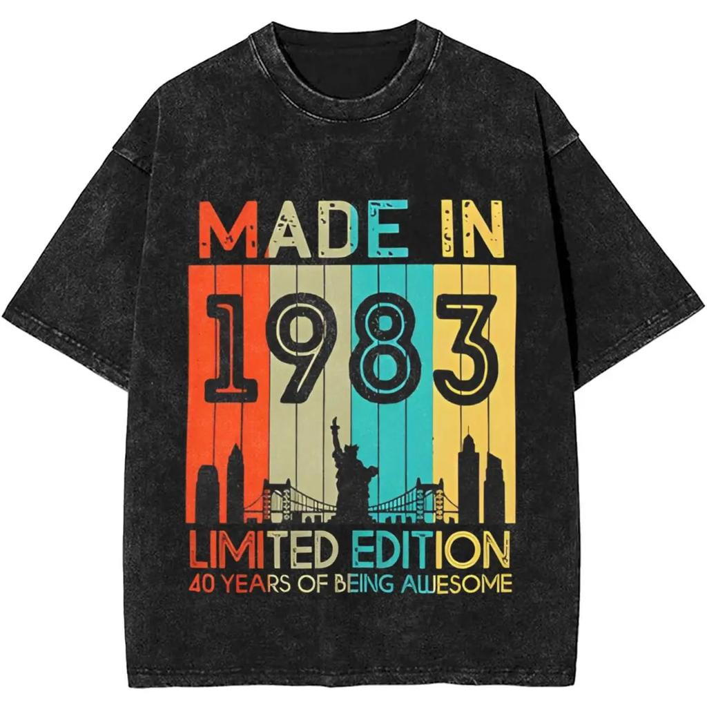 Made In 1985 Limited Edition Birthday Gift T Shirt T-Shirts Short Sleeve Classic Tops Cotton Crewneck Big Size Top Tees