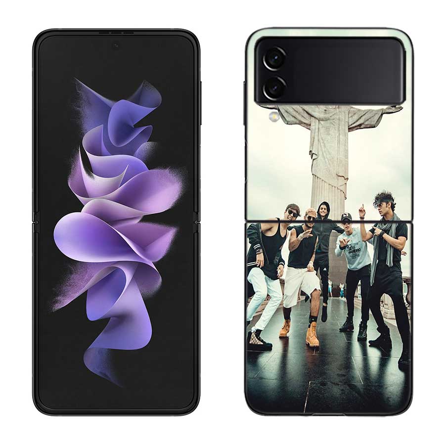 Cnco Boys Pop Phone Case For Samsung Z Flip 7 6 5G Galaxy Z Flip 5 4 3 Black Hard Cell Cover Luxury PC Shell Coque