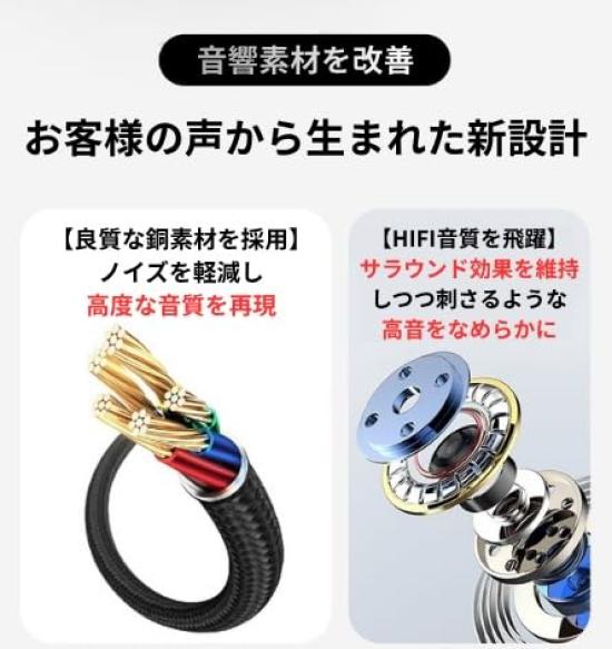 DearJapan [2025 Improved High-Frequency] Open-Ear Earphones, Wired, 3.5mm, with Mic, for Computers and Meetings, Ear Hooks, No Ear Blockage, No Ear