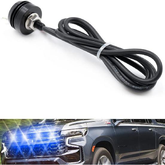 Front Bumper Extra Ice Blue LED Grill Light for 2013-2022 Chevy Silverad0 GMC Sierra 1500 2500HD 3500HD Yukon/Yukon XL Tahoe Suburban Round LED