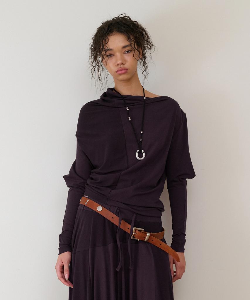 THEVINYLHOUSE Twisted Drape Top(W) Purple