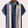 New Men's Fashionable Casual Printed Short Sleeved Shirt for Summer