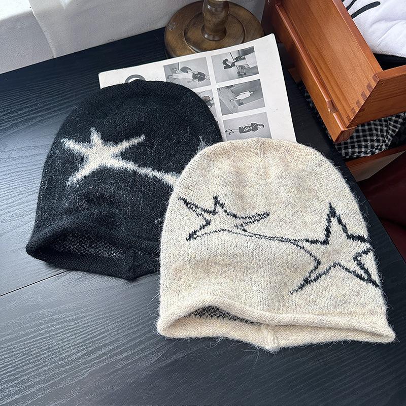 All-match Letters Ancestor Woolen Hat European and American Casual Warm Cold Hat European and American Men and Women Knitted Hat