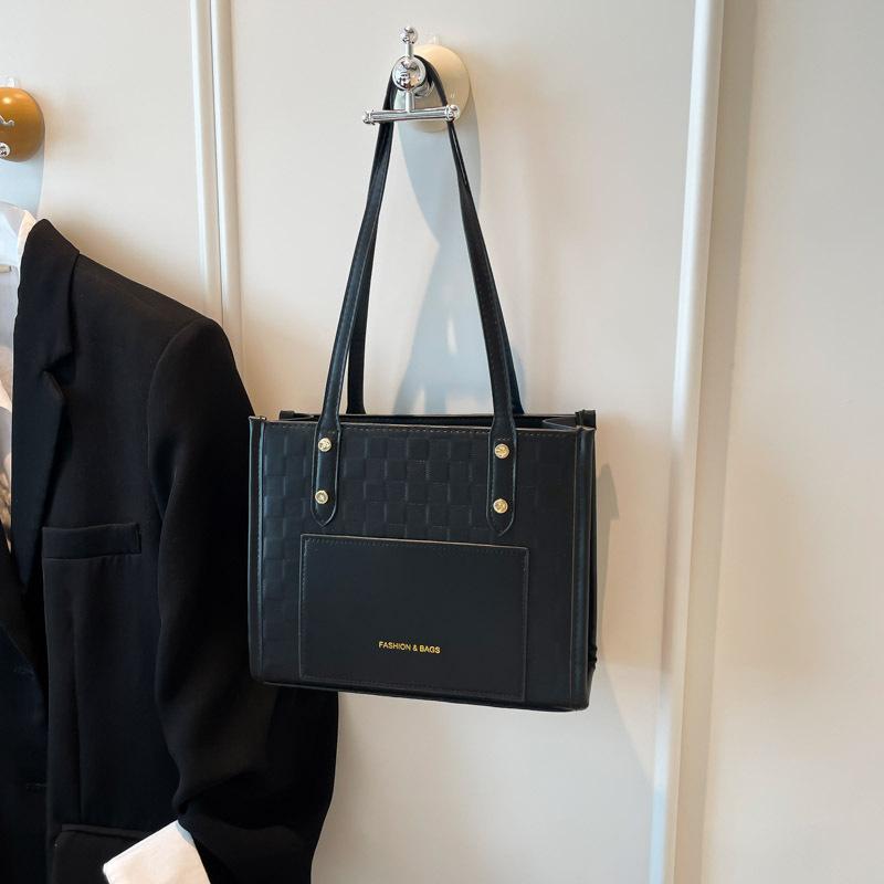 2025 Summer New Large-capacity Textured Big Bag Women's Foreign Style High-end Shoulder Bag Versatile Internet Celebrity Tote Bag