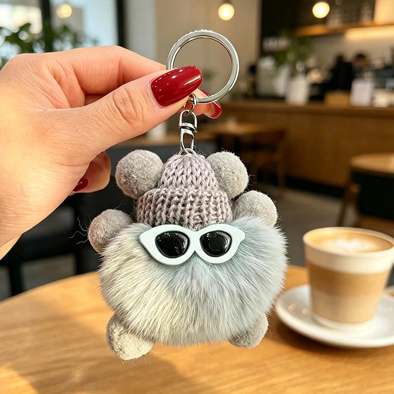 Year of the Sheep Lamb Keychain: Cute Plush Pendant for Students' Bags