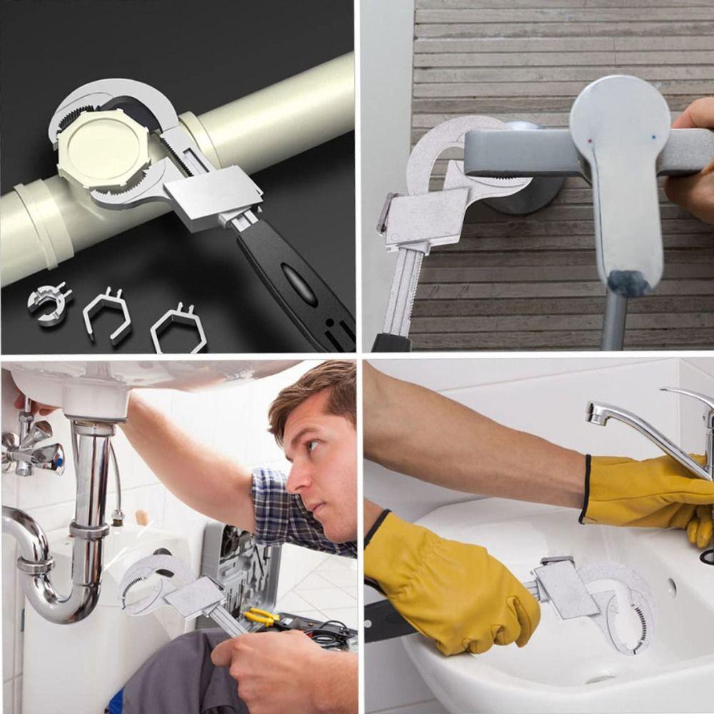 Universal Adjustable Adjustable Wrench 80mm Size Plumbing Wrench Pipe Wrench Tight Spaces