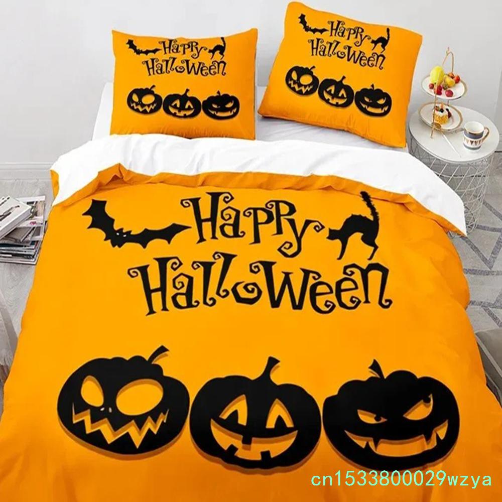 Halloween Kürbis Horror Festival Fledermaus Bettwäsche Set Jungen Mädchen Einzelbett Queen Size Bettbezug Kissenbezug Bett Kinder Erwachsene