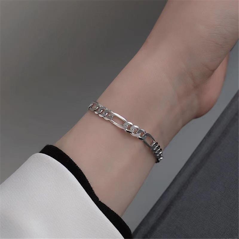Braccialetto Punk in Acciaio Inossidabile a Catena Figaro per Donne Uomini Unisex Gioielli di Moda Regali