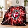 Denmark Football Printed Flannel Blanket Warm Comfort Bed Throw For Indoor Home Decoration