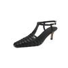 Mode Neue Sommersandalen Spaltledersandalen für Damen Mode Eckige Zehenpartie Hohe Absätze Zehenbedeckende Sandalen Damenschuhe Gladiatorenschuhe