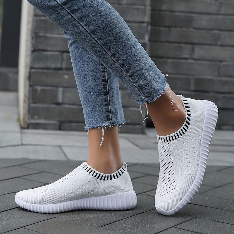 Sommer Outfits Damen Mesh Low Cut Running Shoes Slip in Slip in Slip on Lazy Shoes 2025 Flat Shoes Outdoor Walking Flat Shoes