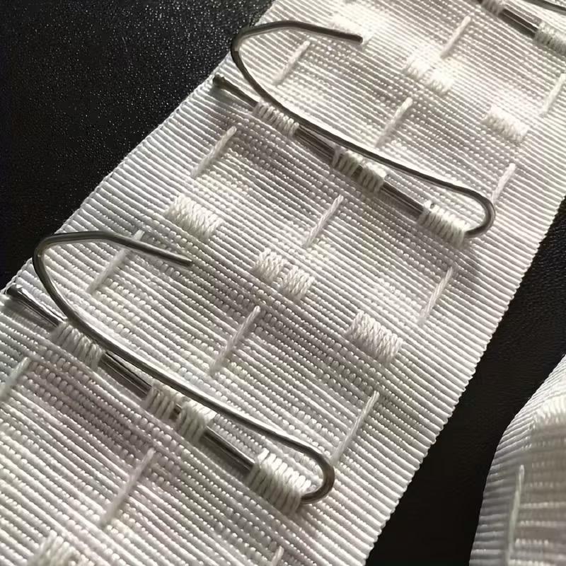 1 Roll of White Curtain Hook Cloth with Curtain Hook Tape for Curtain Heads, Shower Curtain Accessories, Home Decoration, Window