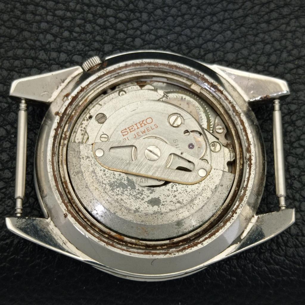 SEIKO 5 AUTOMATIC JAPAN MENS 6119C VINTAGE WHITE COLOR DIAL WATCH a702364-5