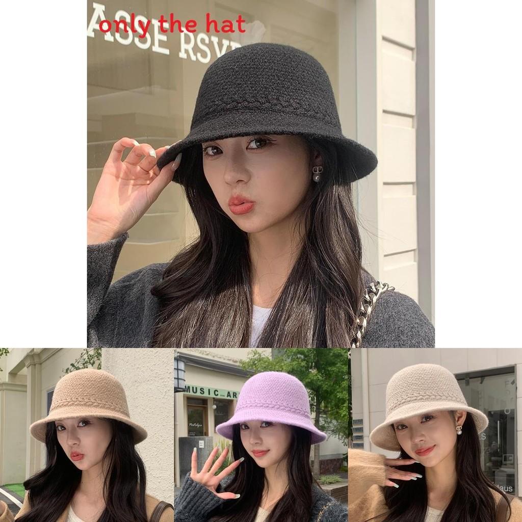 Knit Winter Bucket Hat With Weaving Pattern Design For Casual Fashion