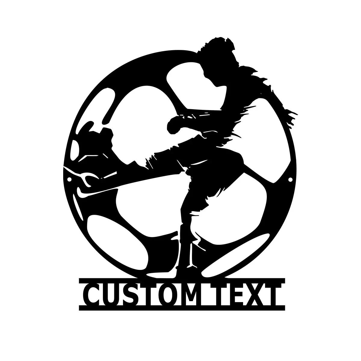 

Soccer Player Metal Wall Art Personalized Football Gift for Boys Room Decor
