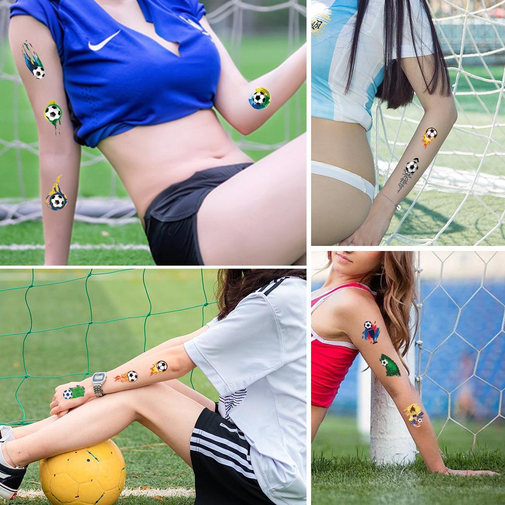 10er-Set Kinder Temporäre Tattoo-Sticker Fußball Basketball Baseball Design Sport Wasserdichte Fake-Tattoo-Sticker