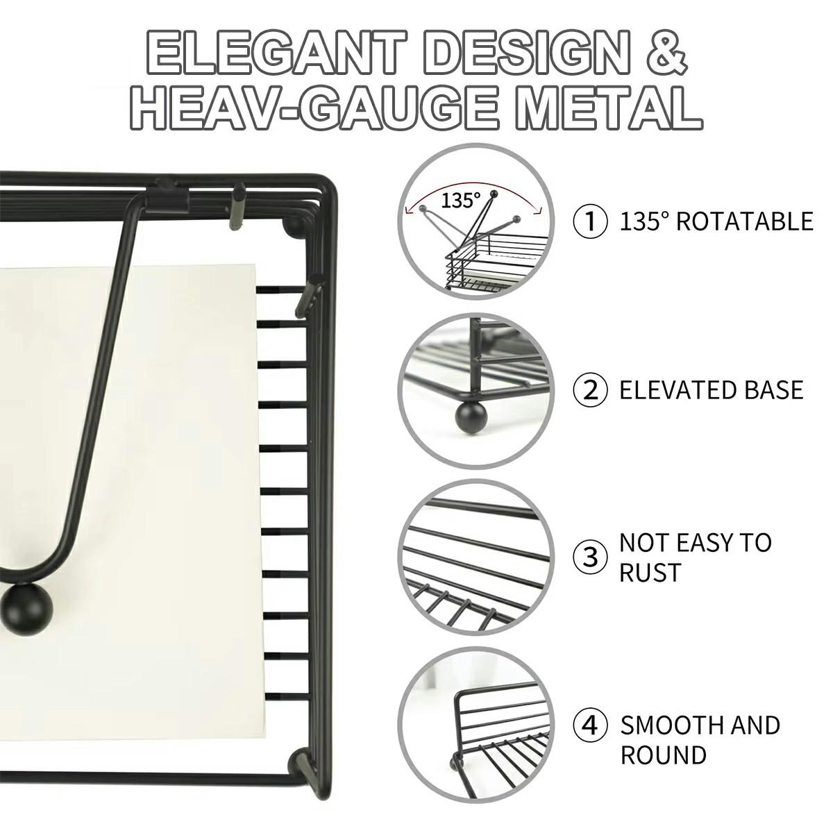 

Hollow Out Square Napkin Holder Stand for Restaurant Cafe Hotel Tissue Dispenser Table Decor,Black Type A
