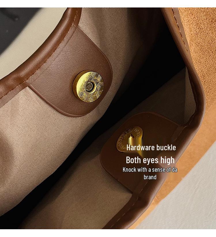 2025 Herbst Damen Retro Wildleder Tragetasche: Große Kapazität & Exquisite Modische Umhängetasche